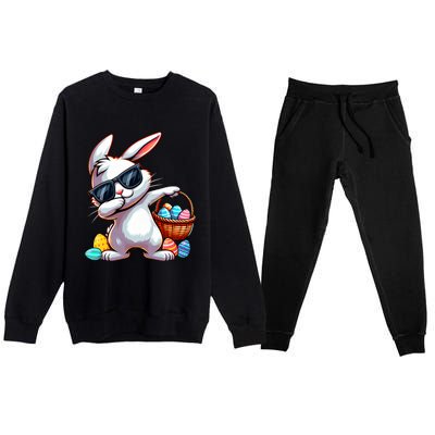 Easter Rabbit Bunny Egg Hunting Premium Crewneck Sweatsuit Set