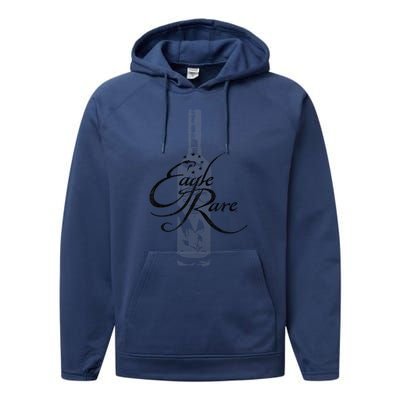 Eagle Rare Bourbon And Bottle Distressed Performance Fleece Hoodie