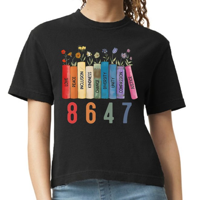 Equal Rights Book Flower 8647 Trump Feminist Women Rights Gift Comfort Colors Boxy T-Shirt