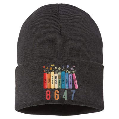Equal Rights Book Flower 8647 Trump Feminist Women Rights Gift Sustainable Knit Beanie