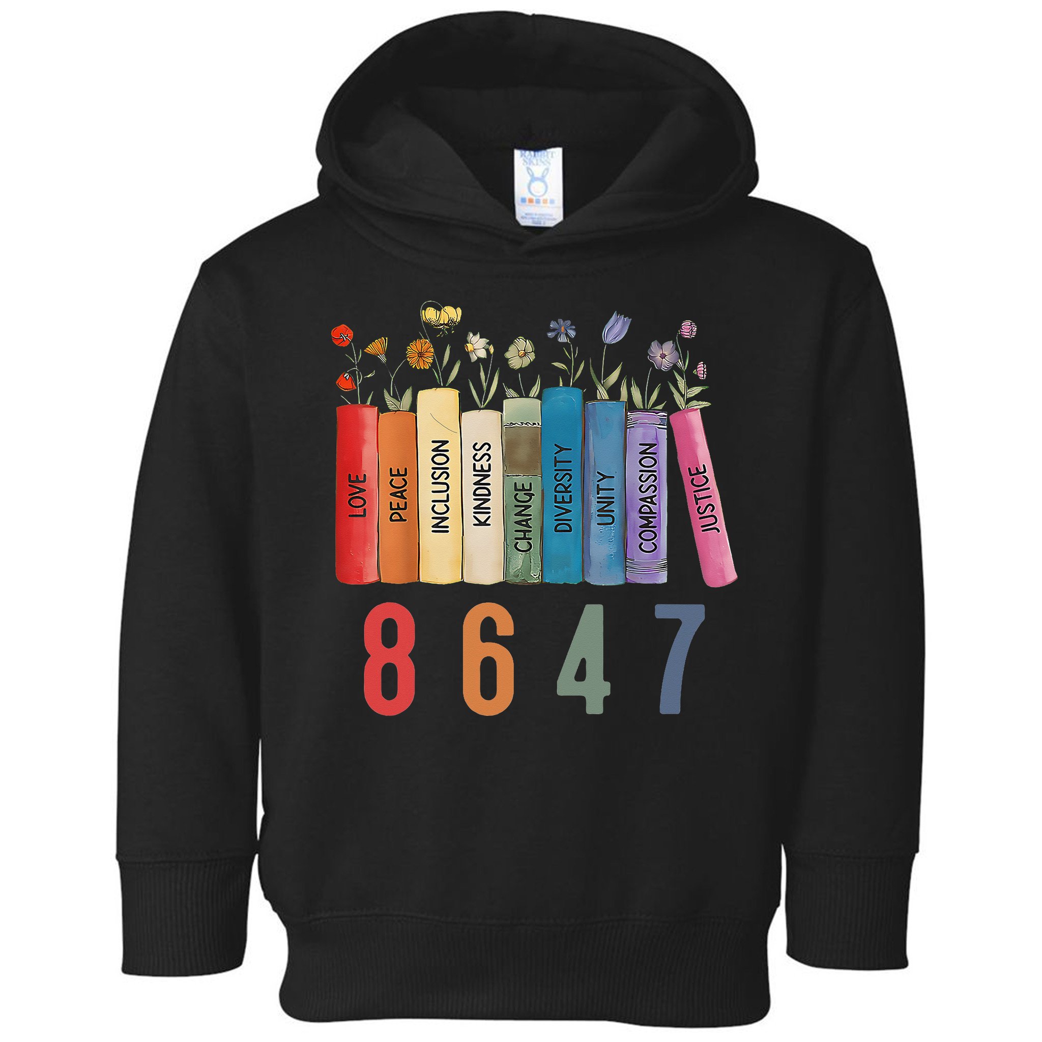 Equal Rights Book Flower 8647 Trump Feminist Women Rights Gift Toddler Hoodie