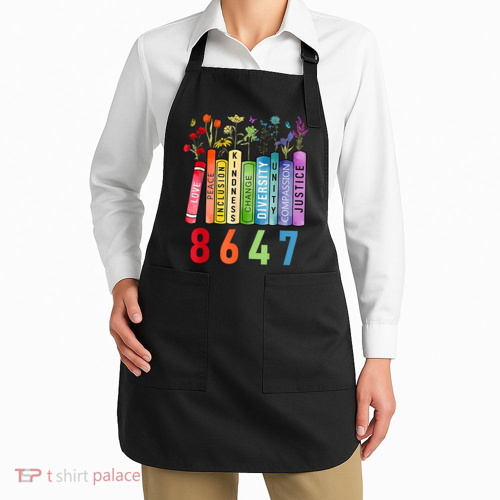 Equal Rights Book Flower Anti Trump Feminist Rights Apron