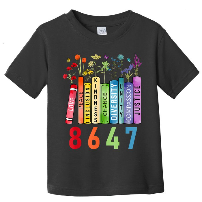 Equal Rights Book Flower Anti Trump Feminist Rights Toddler T-Shirt