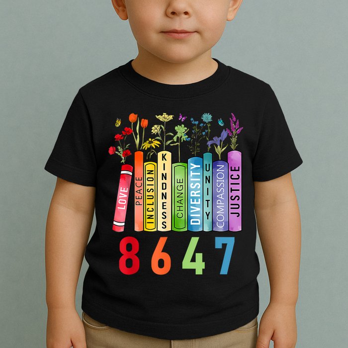 Equal Rights Book Flower Anti Trump Feminist Rights Toddler T-Shirt
