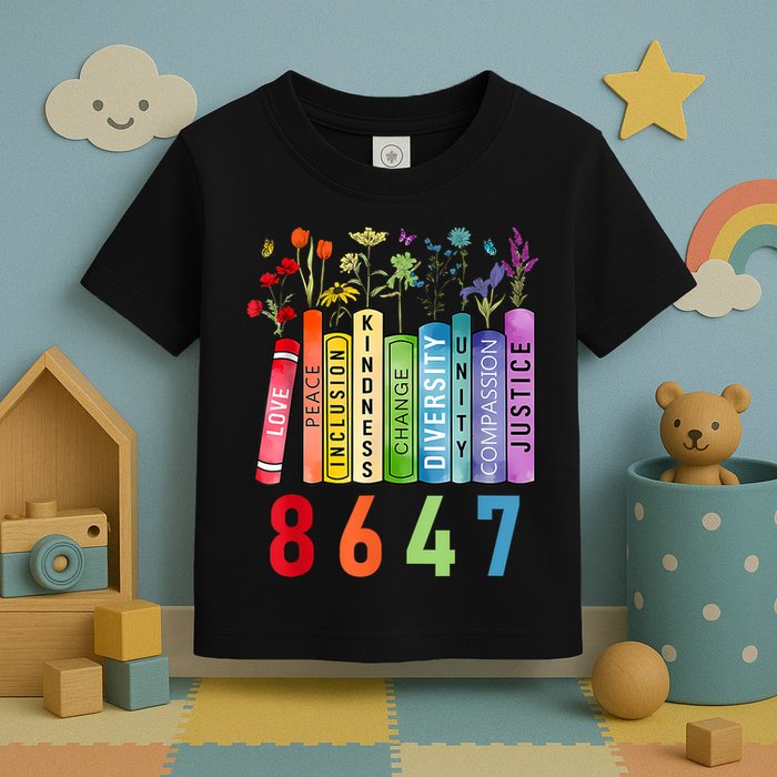 Equal Rights Book Flower Anti Trump Feminist Rights Toddler T-Shirt