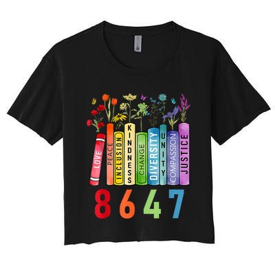Equal Rights Book Flower Anti Trump Feminist Rights Crop Top