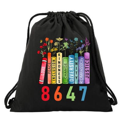 Equal Rights Book Flower Anti Trump Feminist Women Rights Drawstring Bag