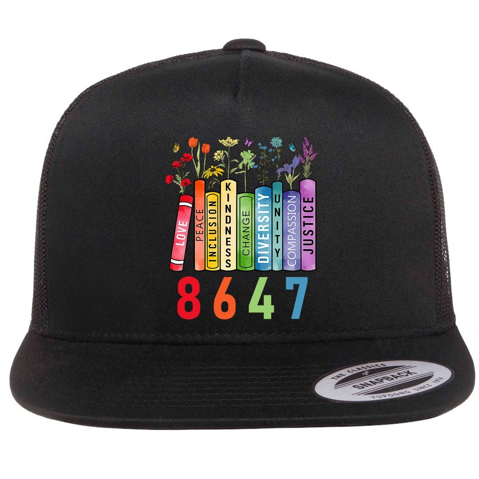 Equal Rights Book Flower Anti Trump Feminist Women Rights Flat Bill Trucker Hat