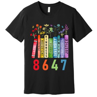 Equal Rights Book Flower Anti Trump Feminist Women Rights Premium T-Shirt