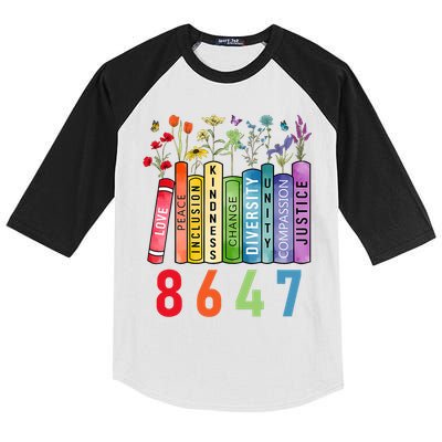 Equal Rights Book Flower Anti Trump Feminist Women Rights Kids Colorblock Raglan Jersey