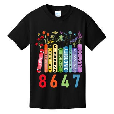 Equal Rights Book Flower Anti Trump Feminist Women Rights Kids T-Shirt