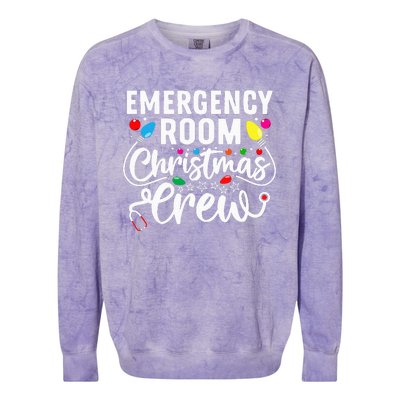 Emergency Room Christmas Crew Nurse Tech Secretary Colorblast Crewneck Sweatshirt