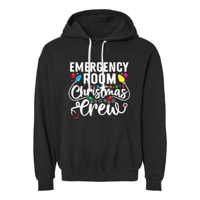 Emergency Room Christmas Crew Nurse Tech Secretary Garment-Dyed Fleece Hoodie