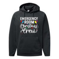 Emergency Room Christmas Crew Nurse Tech Secretary Performance Fleece Hoodie