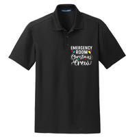 Emergency Room Christmas Crew Nurse Tech Secretary Dry Zone Grid Polo