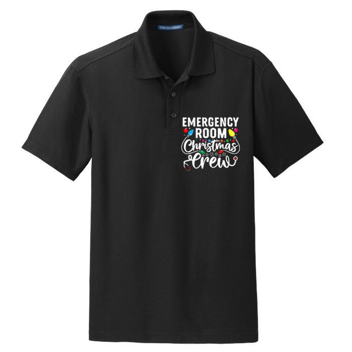 Emergency Room Christmas Crew Nurse Tech Secretary Dry Zone Grid Polo