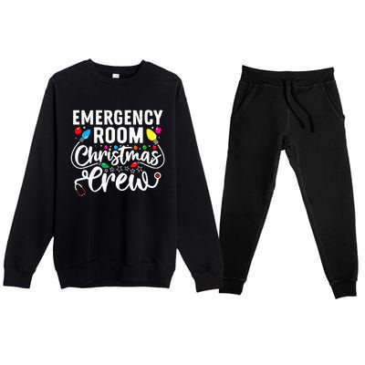 Emergency Room Christmas Crew Nurse Tech Secretary Premium Crewneck Sweatsuit Set