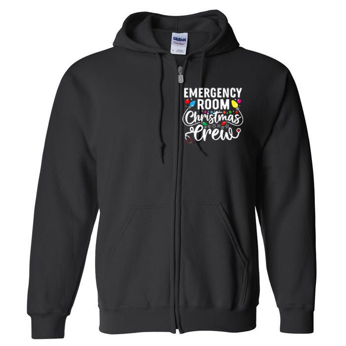 Emergency Room Christmas Crew Nurse Tech Secretary Full Zip Hoodie