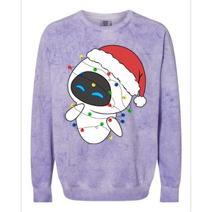 Eve Robot Christmas Lights Eve Robot Very Merry Xmas Party Matching Colorblast Crewneck Sweatshirt