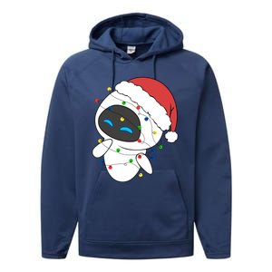 Eve Robot Christmas Lights Eve Robot Very Merry Xmas Party Matching Performance Fleece Hoodie