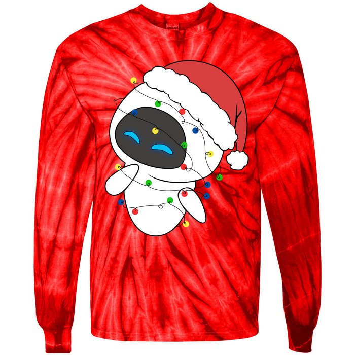 Eve Robot Christmas Lights Eve Robot Very Merry Xmas Party Matching Tie-Dye Long Sleeve Shirt