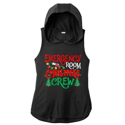 Emergency Room Christmas Crew Er Nurse Xmas Holiday Nursing Ladies PosiCharge Tri-Blend Wicking Draft Hoodie Tank