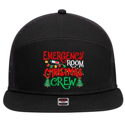 Emergency Room Christmas Crew Er Nurse Xmas Holiday Nursing 7 Panel Mesh Trucker Snapback Hat