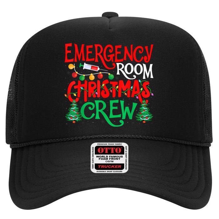 Emergency Room Christmas Crew Er Nurse Xmas Holiday Nursing High Crown Mesh Back Trucker Hat