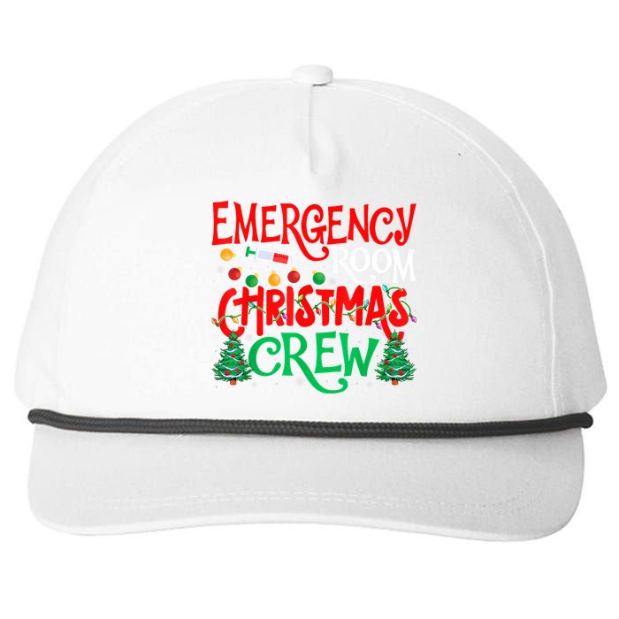 Emergency Room Christmas Crew Er Nurse Xmas Holiday Nursing Snapback Five-Panel Rope Hat