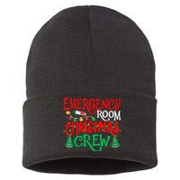 Emergency Room Christmas Crew Er Nurse Xmas Holiday Nursing Sustainable Knit Beanie