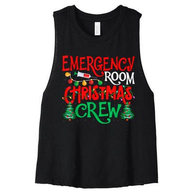 Emergency Room Christmas Crew Er Nurse Xmas Holiday Nursing Women's Racerback Cropped Tank