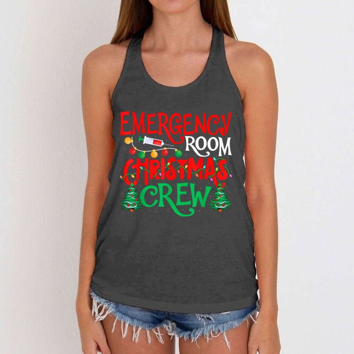 Emergency Room Christmas Crew Er Nurse Xmas Holiday Nursing Women's Knotted Racerback Tank