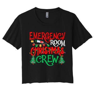 Emergency Room Christmas Crew Er Nurse Xmas Holiday Nursing Women's Crop Top Tee