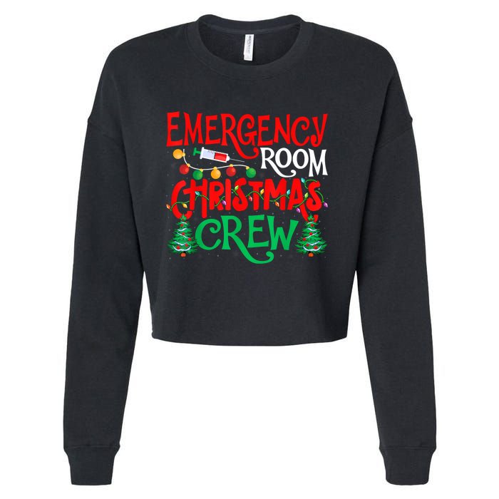 Emergency Room Christmas Crew Er Nurse Xmas Holiday Nursing Cropped Pullover Crew