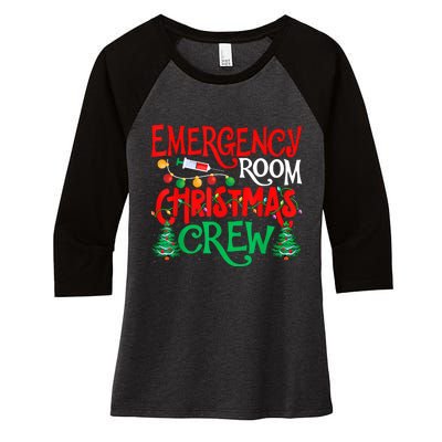 Emergency Room Christmas Crew Er Nurse Xmas Holiday Nursing Women's Tri-Blend 3/4-Sleeve Raglan Shirt