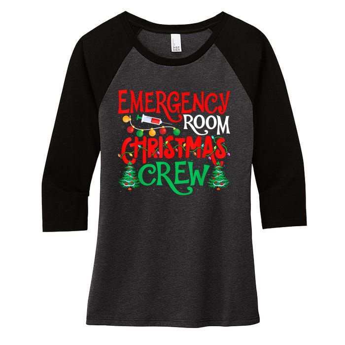 Emergency Room Christmas Crew Er Nurse Xmas Holiday Nursing Women's Tri-Blend 3/4-Sleeve Raglan Shirt