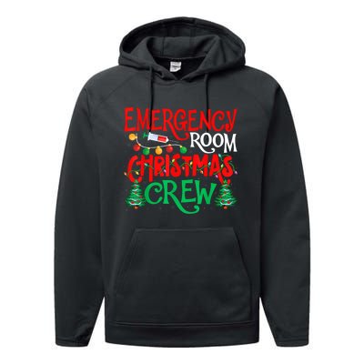 Emergency Room Christmas Crew Er Nurse Xmas Holiday Nursing Performance Fleece Hoodie