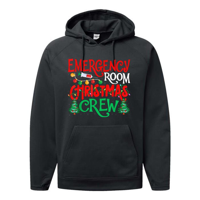 Emergency Room Christmas Crew Er Nurse Xmas Holiday Nursing Performance Fleece Hoodie