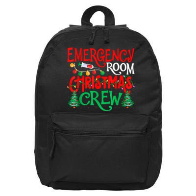 Emergency Room Christmas Crew Er Nurse Xmas Holiday Nursing 16 in Basic Backpack