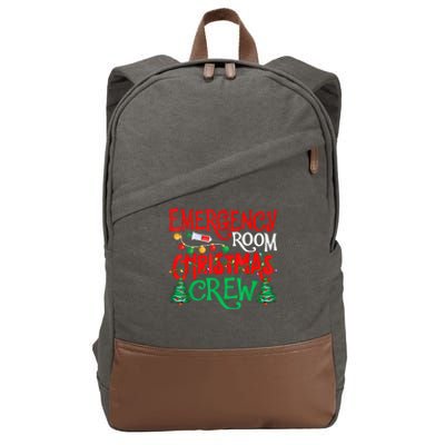 Emergency Room Christmas Crew Er Nurse Xmas Holiday Nursing Cotton Canvas Backpack