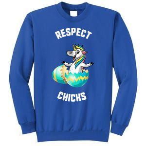 Easter Respect Chicks Trex Dinosaur Bunny Ears Gift Sweatshirt