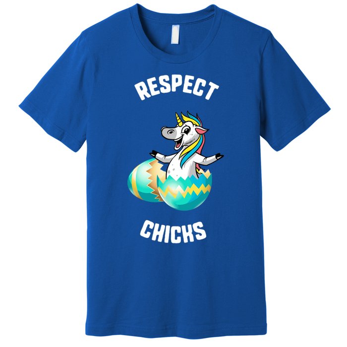 Easter Respect Chicks Trex Dinosaur Bunny Ears Gift Premium T-Shirt