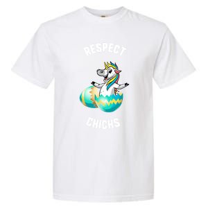 Easter Respect Chicks Trex Dinosaur Bunny Ears Gift Garment-Dyed Heavyweight T-Shirt