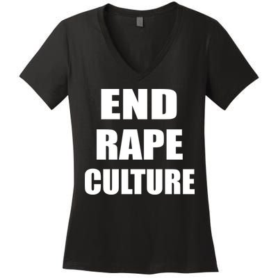 End Rape Culture Women's V-Neck T-Shirt