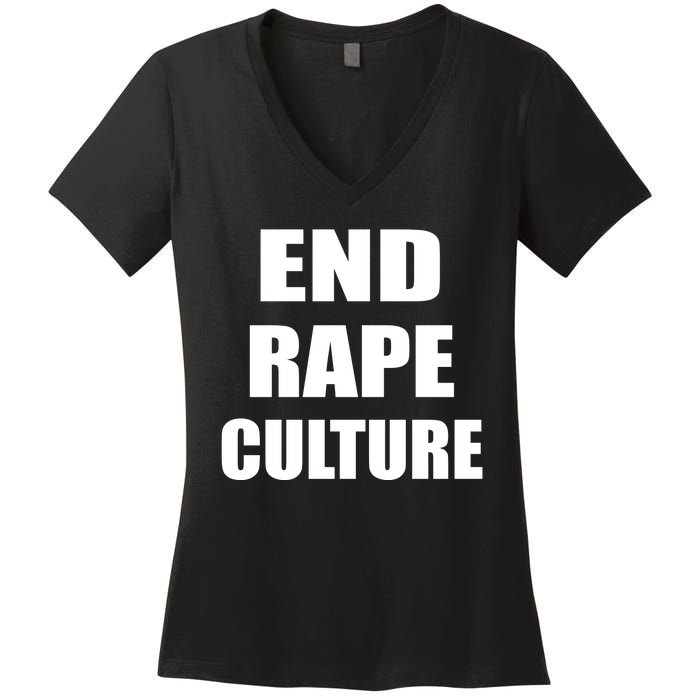 End Rape Culture Women's V-Neck T-Shirt