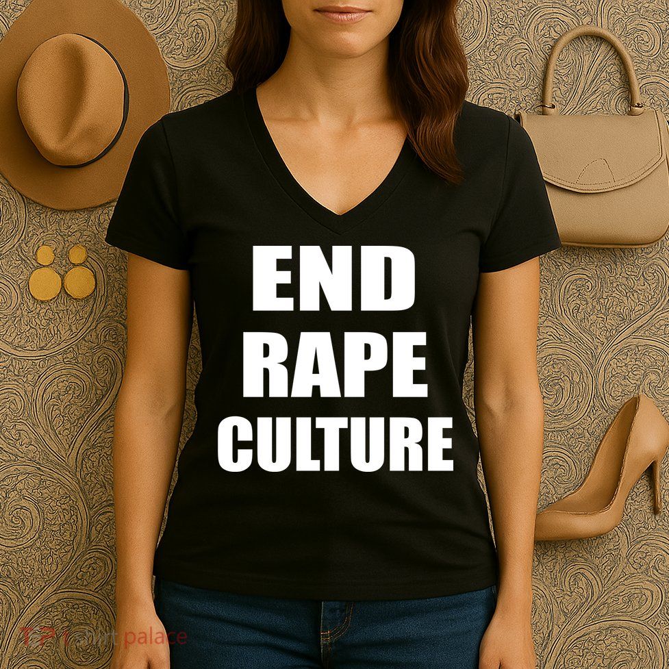 End Rape Culture Women's V-Neck T-Shirt
