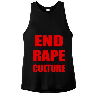 End Rape Culture Red Imprint Ladies PosiCharge Tri-Blend Wicking Tank
