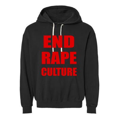 End Rape Culture Red Imprint Garment-Dyed Fleece Hoodie