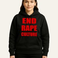 End Rape Culture Red Imprint Hoodie