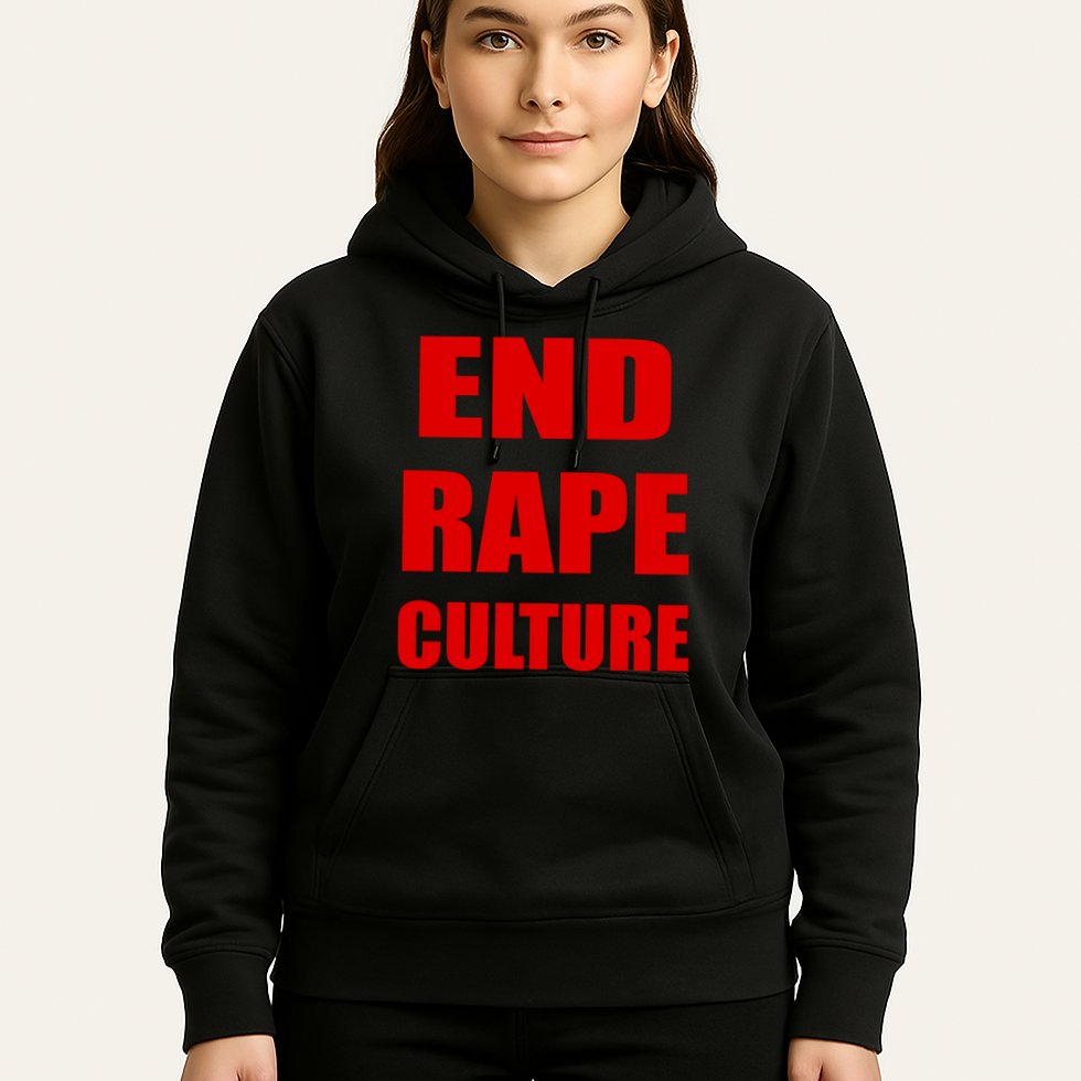 End Rape Culture Red Imprint Hoodie